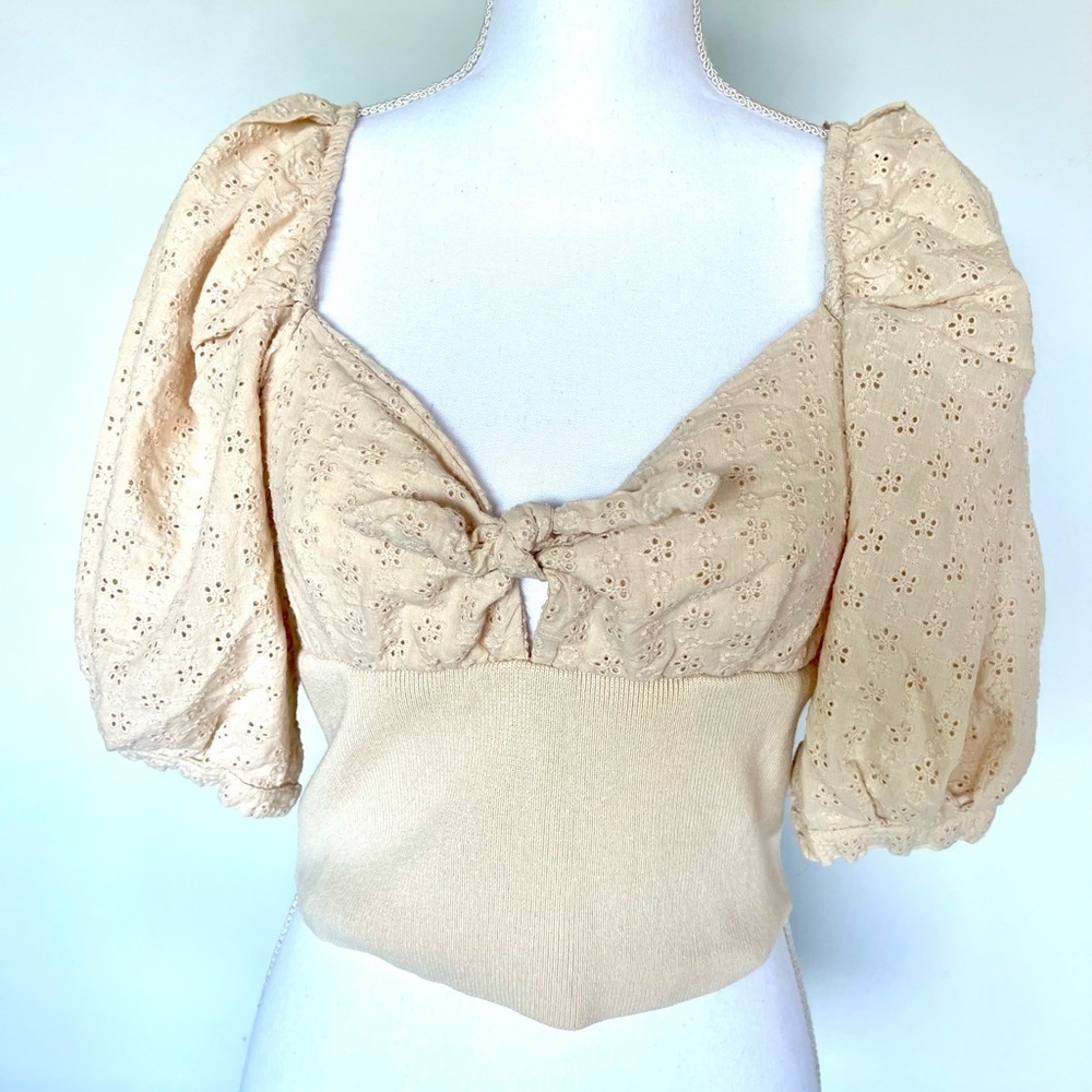 Zara Eyelet Crop | Tagged Size L Fits M/S | EUC